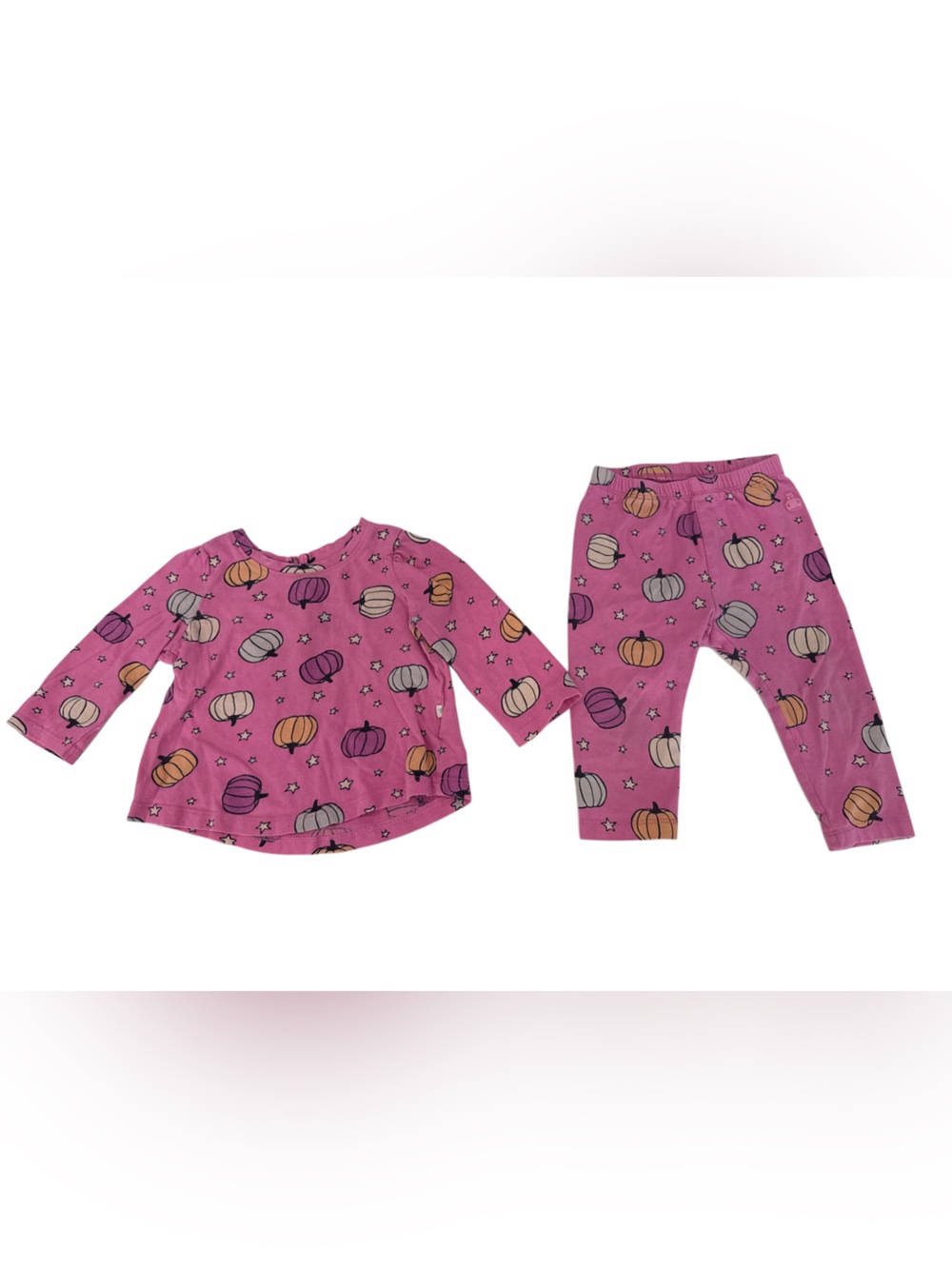 Baby girl Gap Pink Pumpkin Print Pajama Set 6-12 months